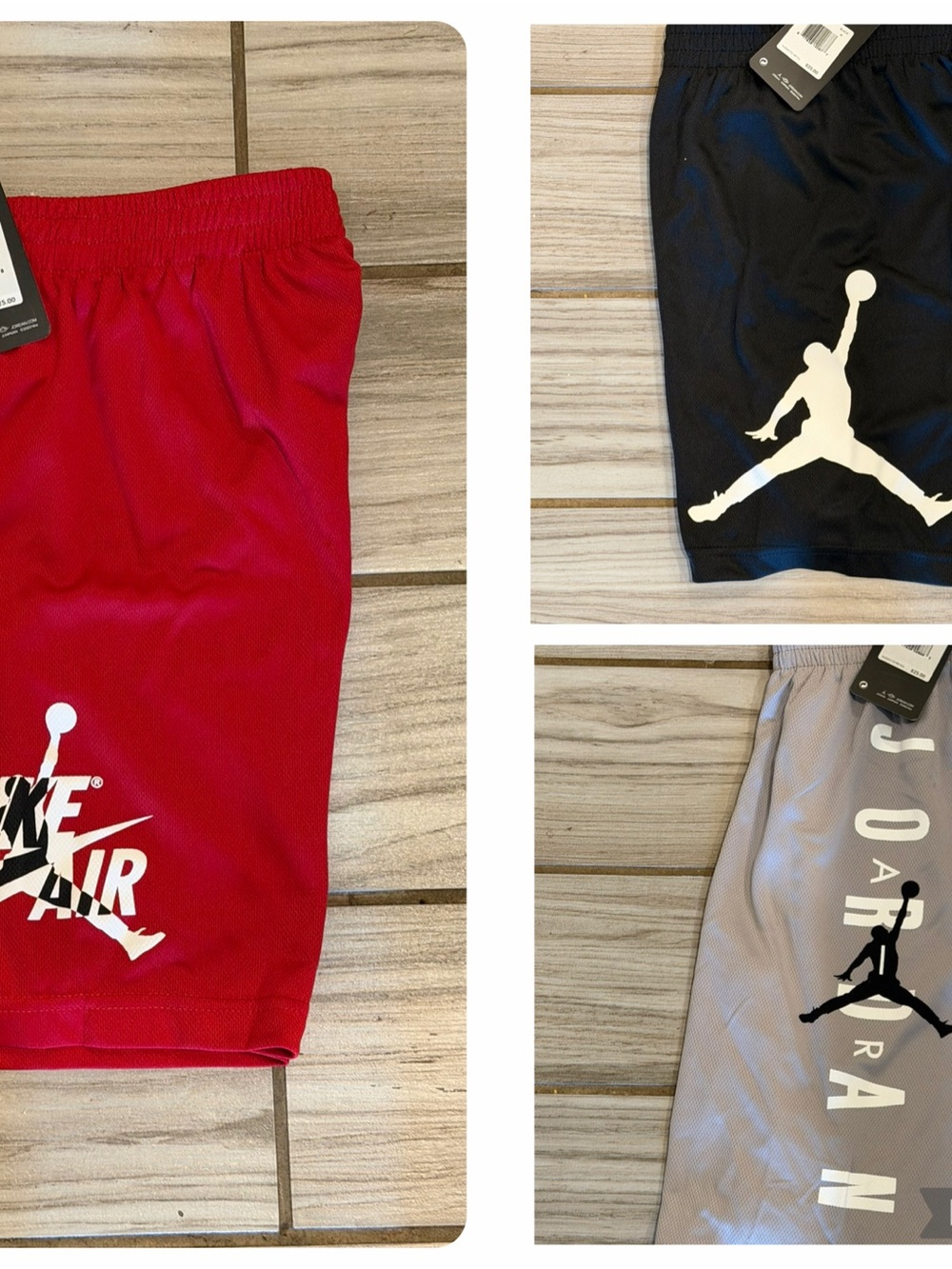 Jordan Kids' Athletic Shorts Lot YM- Red, Black, Gray